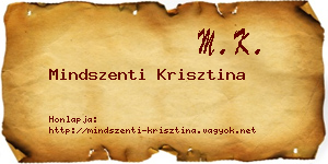 Mindszenti Krisztina névjegykártya